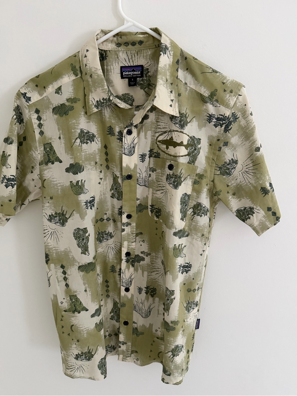 patagonia Shirt Dogfish Head Beer Logo Organic Cotton Mens Small